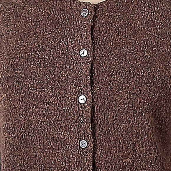 🍂🤎🍂 Sophisticated Mocha Brown Boucle Cardigan Sweater - M - Picture 6 of 16